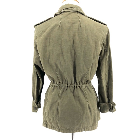 Free People Olive Green Not Your Brothers Cargo Style Jacket Coat - Picture 8 of 12